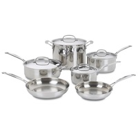 Ensemble de casseroles et poêles de cuisine commerciales en gros, batterie de cuisine en acier inoxydable triple couche, finition poli miroir, compatible induction