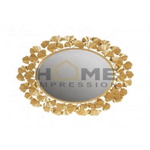 Feuille de gingko design le plus beau luxe artisanat or grand miroir fantaisie moderne miroir de luxe mural électro plaqué or - Product Image 1