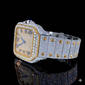 Reloj de Lujo en Plata de Ley 925 con Diamantes Moissanite VVS, Muy Solicitado, para Fiestas y Uso Diario, Disponible para la Venta - Product Image 3
