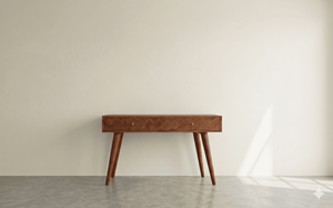 Modern Luxury Mango Wood <b>Console</b> <b>Table</b> Herringbone 2 Drawer Tapered Leg Desk Living Room Furniture Home Furniture Set - Product Image 2