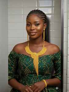 AWAIS HOUSE Nuevo Conjunto de Joyería de Moda Estilo Hip Hop Chapado en Oro con Diamantes Negros y Patrón Infinito para Mujer, para Boda y Compromiso - Product Image 4