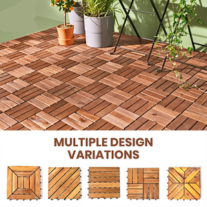 Dalles de terrasse en bois écologiques et imperméables de 300*300mm au design moderne pour la décoration intérieure et extérieure de la maison, du jardin, du balcon et de la piscine – Installation facile - Product Image 3