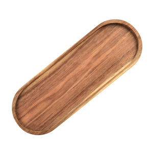 Plateau de service rectangulaire en bois, design minimaliste fait main, bois massif, finition polie, vaisselle et assiettes - Product Image 3