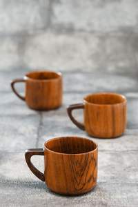 Tasses en bois modernes alliant des matériaux naturels et un design contemporain pour une vaisselle élégante - Product Image 3