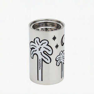 Encensoir architectural contemporain Mabkhara blanc métallisé pour résine d'Oud et encens - Product Image 1