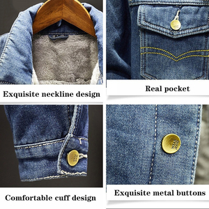 Wholesale Fashionable Customized <b>Cropped</b> Length Oversized Light Washed <b>Denim</b> Jeans <b>Jacket</b> OEM Best Quality Winter <b>Jacket</b> - Product Image 3