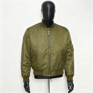 Men's Brown Genuine Leather Bomber <b>Jacket</b> Zipper Closure Turn-down Collar Casual Autumn Wear - Product Image 3