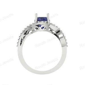 2025 arrivée de luxe conception personnalisée en argent Sterling 925 bijoux en pierres précieuses ronde plaquée bague de fiançailles de mariage faite à la main en Inde - Product Image 6