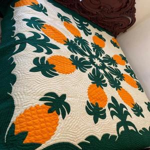 Designer Pineapple Pattern Hand Block Print Kapa Kantha Indian Modern Style <b>Bedspread</b> 100% Cotton Material <b>Quilt</b> For Home Decor - Product Image 1
