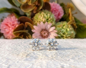 Lurba Jewels 3Ct Brilliant Cut Moissanite <b>Stud</b> Earrings Gold Plated 925 <b>Silver</b> Clear Sparkling Minimalist Pair for Women - Product Image 1