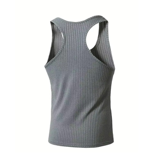 Custom <b>Men's</b> Gym Tank Top Quick Dry <b>Compression</b> Sleeveless Shirt Yellow Black Color Block Sportswear Breathable Fitness <b>Vest</b> - Product Image 2
