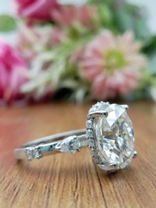 Anillo de Compromiso y Boda con Diamante Solitario de Corte Ovalado, Color D Blanco, Cultivado en Laboratorio, Oro Rosa, Certificado IGI - Product Image 4