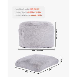 <b>Bean</b> <b>Bag</b> Bed Chair Convertible From BeanBag to Lounge Mattress Giant Washable Cover Air Filled for Outdoor Use - Product Image 2