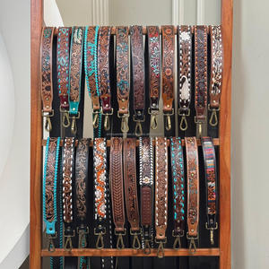 2025 Wholesale New Design Hand <b>Tooled</b> <b>Leather</b> Guitar Strap Genuine Cowhide <b>Leather</b> High Quality Adjustable Length Shoulder Strap - Product Image 4