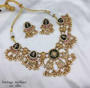 Wholesale High Quality New Vintage Copper Gold Plated <b>Crystal</b> Bridal Jewelry <b>Set</b> Long Mala Necklace Earrings Maang Wedding Party - Product Image 1