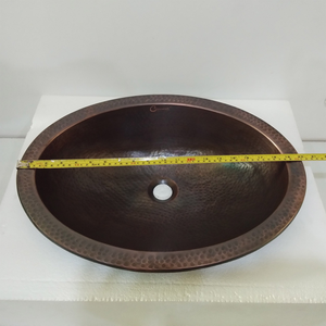 Évier ovale en cuivre finition antique foncé, fait main, pour salle de bain, idéal pour comptoir de vanité de luxe et décoration intérieure - Product Image 3