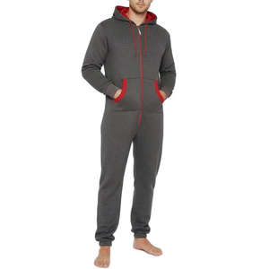 Mono de invierno de lujo para hombre, con capucha y bloques de color, a la moda, con cremallera completa, transpirable, de una pieza, para dormir - Product Image 4