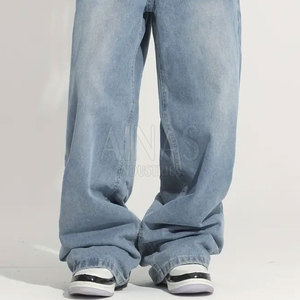 Jean baggy homme taille mi-haute coupe décontractée 100% coton léger respirant et écologique pour usage quotidien décontracté style urbain - Product Image 5