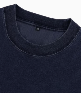 เสื้อยืดโอเวอร์ไซส์ผู้ชายผ้าเจอร์ซีย์ซักทราย 100% คอตตอน วินเทจ ขาดๆ แบบดิสเทรส แขนสั้น คอกลม สตรีทแวร์ น้ำหนัก 320 กรัม แข็งแรงทนทาน - Product Image 5