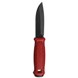 Cuchillos de exterior de hoja fija rojos y negros con hoja con revestimiento oscuro, mango antideslizante con textura de diamante, funda protectora y presilla para cinturón - Product Image 5