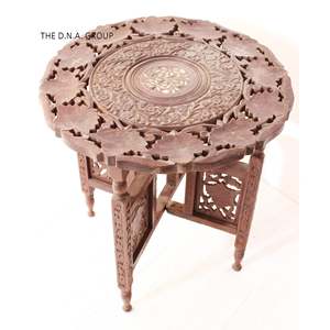 โต๊ะพับไม้แกะสลักทำด้วยมือสำหรับตกแต่งบ้านโบราณ - Product Image 1