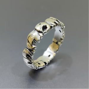 925 Fine <b>Silver</b> <b>Plain</b> <b>Ring</b> for Unisex 4.1g Handcrafted Animal Pattern Jewelry Everyday Wear Wholesale - Product Image 2