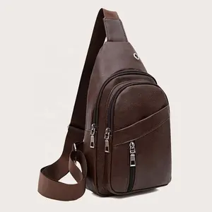 Genuine Leather Sling Bag for Men Crossbody Hiking Backpack Vintage Handmade Chest Shoulder Daypack Fanny Pack