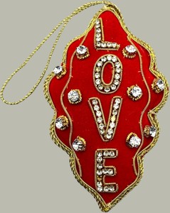 กำมะหยี่สีแดงรัก zari แขวนตกแต่ง | ลูกปัดทำด้วยมือและงานหินแขวนสำหรับกิจกรรม - Product Image 2