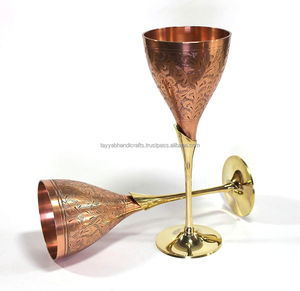 Verres à vin en verre artisanal, vente exceptionnelle, réutilisables, à paroi simple, cocktail, aluminium, métal, cuivre - Product Image 3