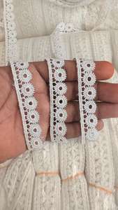 ริบบิ้นตกแต่งผ้าฝ้ายสีเบจลายดอกไม้ถักโครเชต์หรูหรา กว้าง 50 มม. นุ่ม ทนทาน เป็นมิตรกับสิ่งแวดล้อม ซักได้ เหมาะสำหรับงานตัดเย็บเสื้อผ้าและงานฝีมือ - Product Image 4