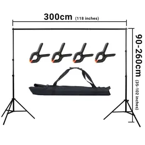 8.5ft * 10ft arka plan standı Pro fotoğraf Video fotoğraf arka fonu destek sistemi için Fotografia stüdyo taşıma çantası ile