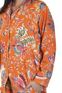 Vêtements d'été légers pour femmes en coton fait à la main imprimé floral pyjamas de style PJ tailles XL et 5XL - Product Image 5