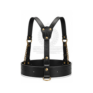 Ceinture Sam Browne en cuir élégante avec ajustement réglable, boucle classique et style décoratif pour les événements formels - Product Image 4