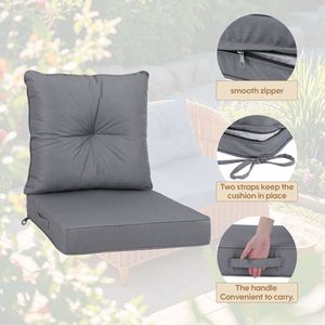 Coussins de remplacement imperméables pour mobilier de patio extérieur à assise profonde, 24 x 24 x 4 pouces, ensemble cousu pour chaises - Product Image 2