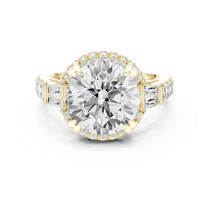 Shinymood แหวนซ้อนทอง10K อันโอชะพร้อมเพชรโมอิสทรงกลมสวยงาม - Product Image 3