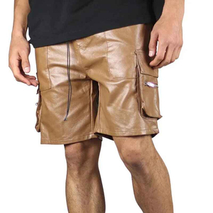 Shorts cargo classiques pour hommes en cuir véritable de qualité supérieure, épais, imperméables et respirants - Product Image 5