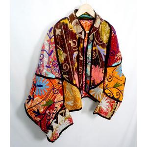 Wholesale 100% Cotton Designer <b>Kantha</b> <b>Jacket</b> MultiColor Ethnic Style Embroidery with open closure Handmade Vintage <b>kantha</b> <b>jacket</b> - Product Image 4