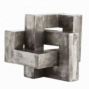 Decoración para el Hogar, Arte Metálico, Estatua Geométrica India, Figura Plateada al por Mayor, Metal de Aluminio, Característica Sostenible - Product Image 1