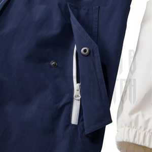 Chaqueta Larga con Capucha y Bloques de Color para Mujer, con Bolsillos de Parche, Exterior de Poliéster Impermeable, para Otoño - Product Image 3