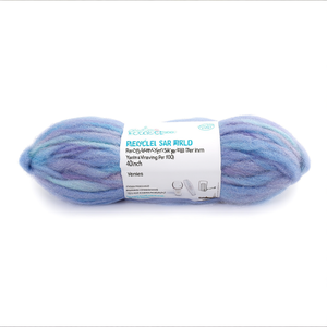 Recyceltes Sari-Seide Gedrehtes Bandgarn - Pastellblau 0,5 Zoll 40m pro 100g Handgefertigter Webfaden - Product Image 2
