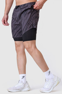 Wholesale <b>Mens</b> Custom 2 in 1 Sports <b>Shorts</b> Double Layer Premium Running Gym <b>Shorts</b> With Compression Inner Liner <b>Quick</b> <b>Dry</b> Fabric - Product Image 3