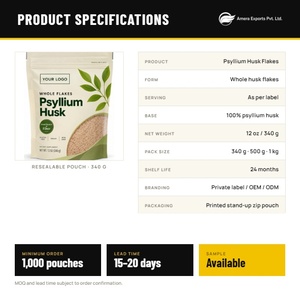 Polvo de Cáscara de Psyllium Entera de Marca Privada, Fibra Dietética Natural para la Salud Digestiva, Sin Gluten, Proveedor a Granel OEM ODM - Product Image 5