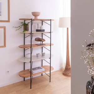 Estante Vandana Grand Falcon de madera de acacia y mármol - Product Image 3