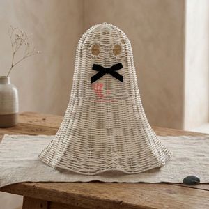 Cesta Decorativa de Mimbre Blanco con Ojos de Diamantes de Imitación para Halloween, Adorno Festivo para el Hogar - Product Image 3