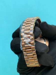 BOJ Plain R.O.L.E.X.27 41MM Elegant Style Gold Tone Stainless Steel Mechanical Automatic Japanese Analog Wrist <b>Watch</b> Low Price - Product Image 5