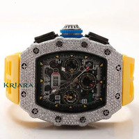 Hochwertige Diamant-Edelstahl-Analog-Automatikuhr für Herren Luxuriöse Hip-Hop Premium-Uhr im Trendverkauf