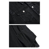 Veste en jean stretch slim fit pour homme, style classique déchiré, coupe trucker, manteau en denim élégant, streetwear décontracté, vêtement d'extérieur tendance pour homme