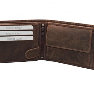 Men's Vintage Genuine Leather <b>Wallet</b> Handmade Fold Closure Short Length Daily Use Brown Color - Product Image 4