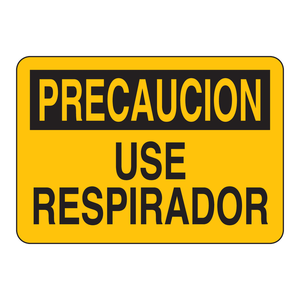 Panneau d'avertissement espagnol Brady - Avertissement : Utiliser un respirateur, panneau pliable en PVC de 7x10 pouces pour la sécurité industrielle - Product Image 3