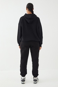 Ensemble de survêtement pour femme, sweat-shirt à capuche noir, pantalon de jogging, tenue décontractée de sport, ensemble deux pièces - Product Image 2